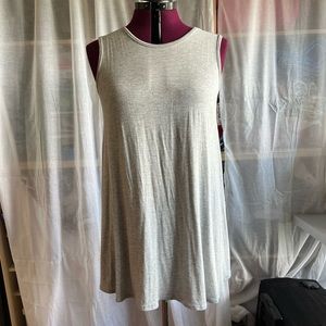 Grey jersey tunic or dress. Tent shape.  Size large .